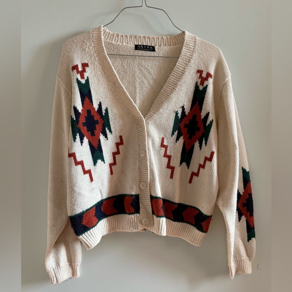 Anna Cream Patterned Knit Cardigan